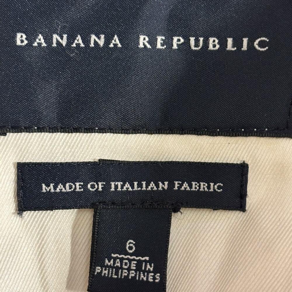 Banana Republic Blue & White Striped White Blazer Jacket Linen Blend Size 6 - Picture 5 of 6